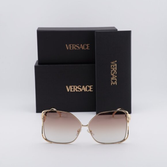 Versace VE2288 1002B8 Square Sunglasses – Gold/Brown Gradient - Picture 2 of 9